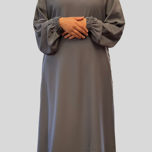 Cuffed Abaya | Grey