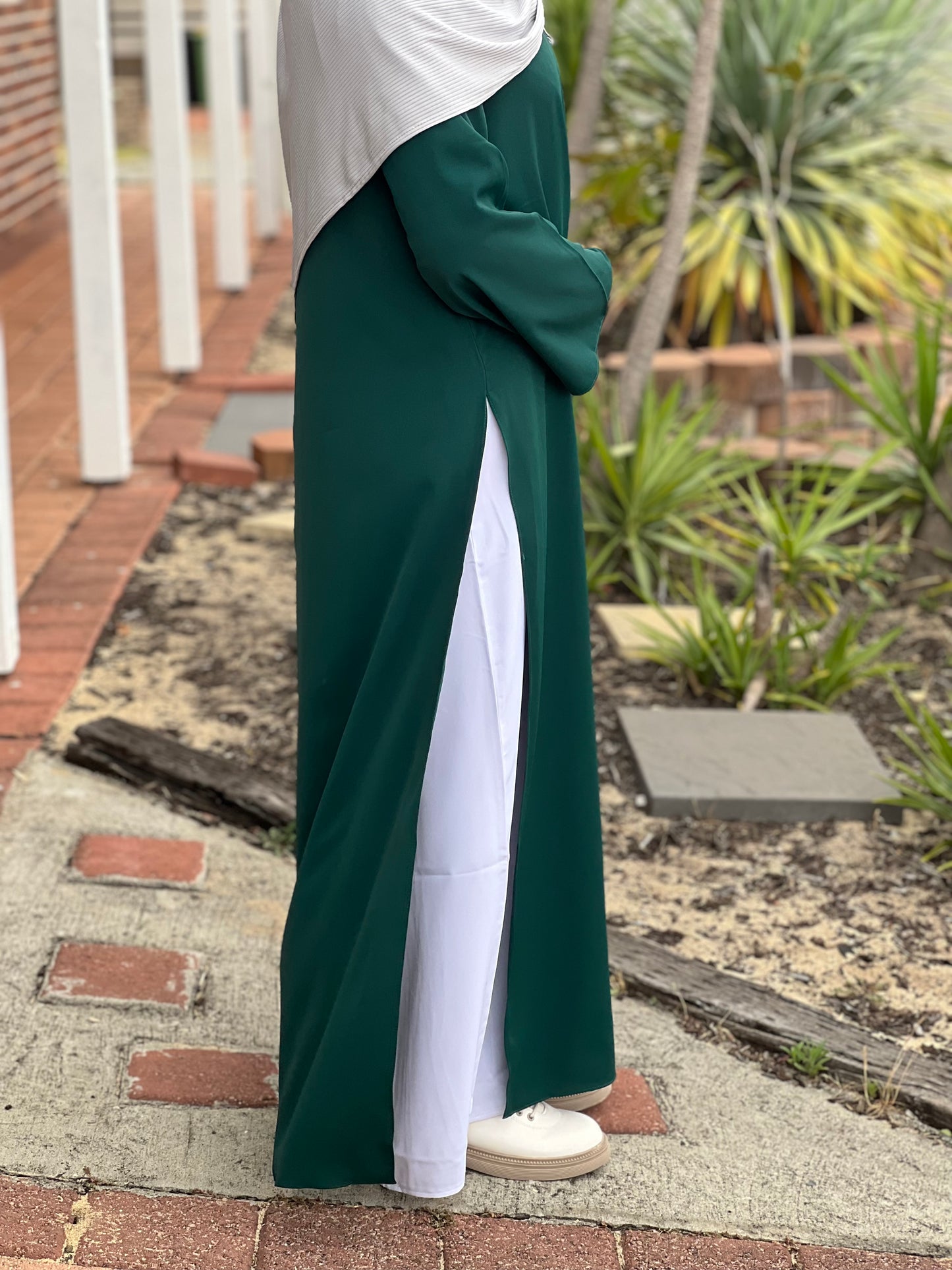 2 Piece Slit Abaya | Emerald