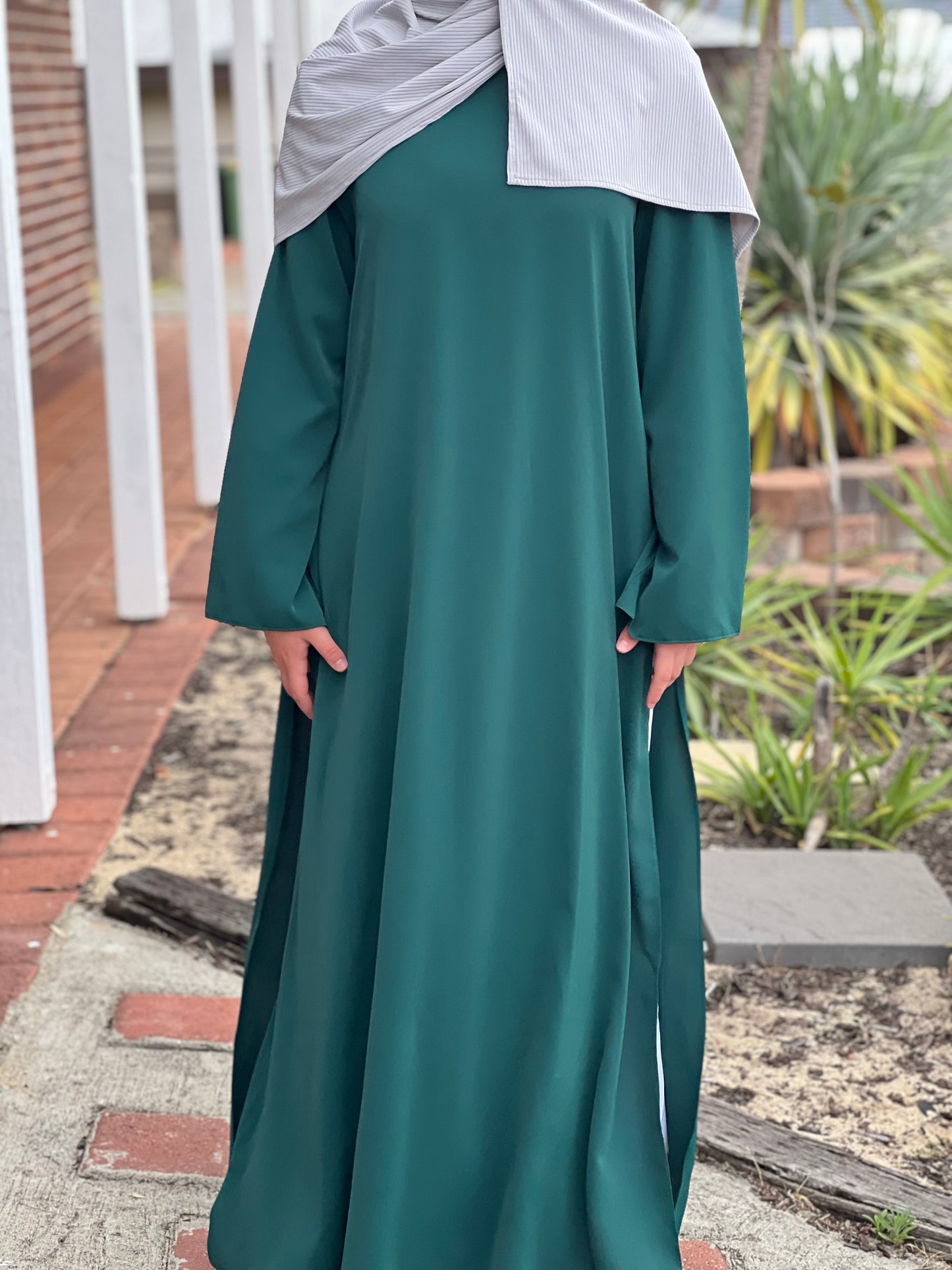 2 Piece Slit Abaya | Emerald