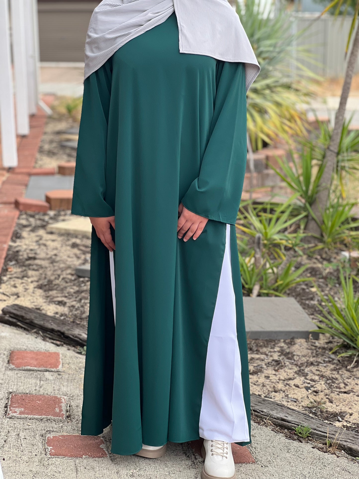 2 Piece Slit Abaya | Emerald