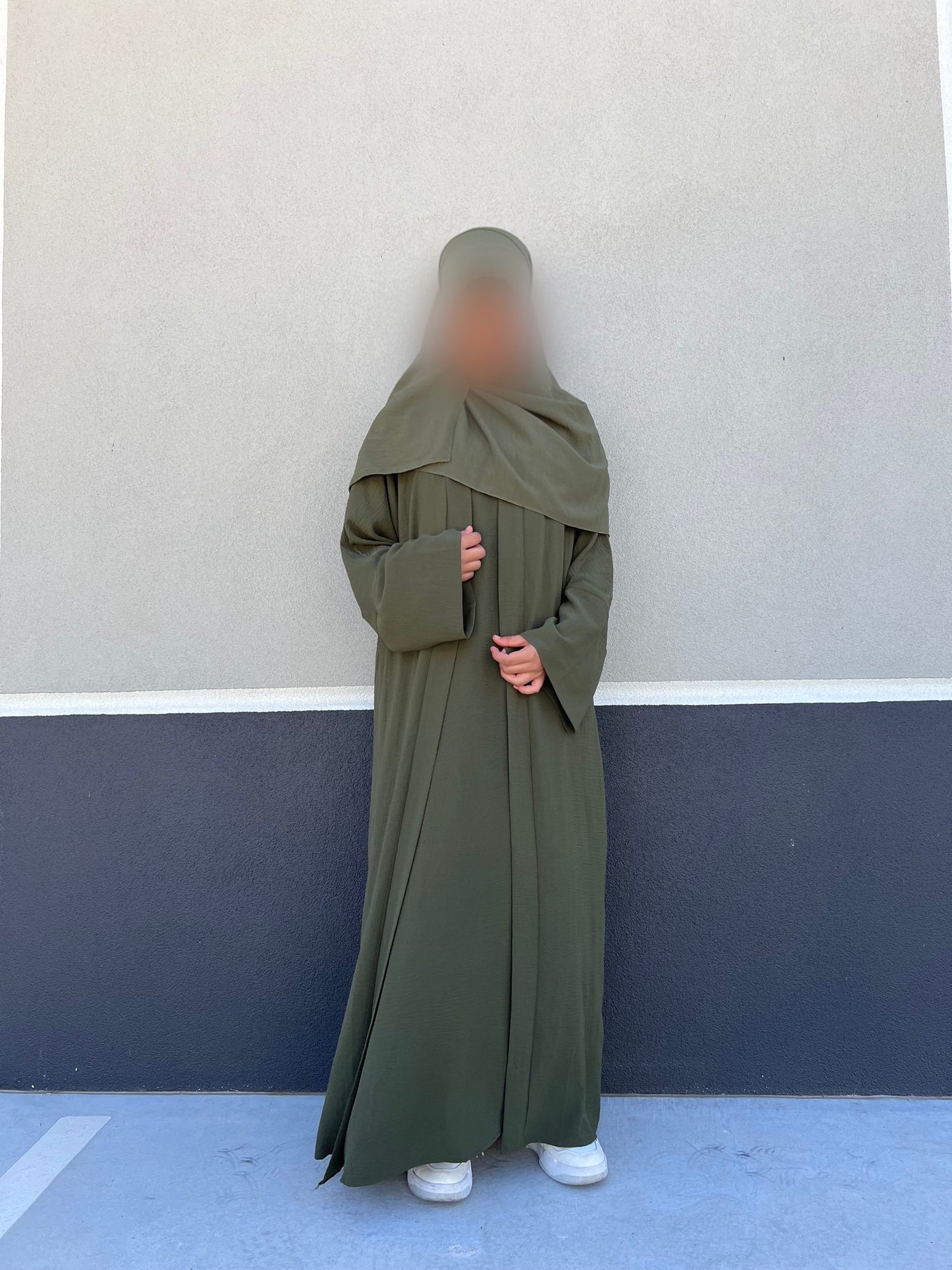 3 Piece Open Abaya | Khaki