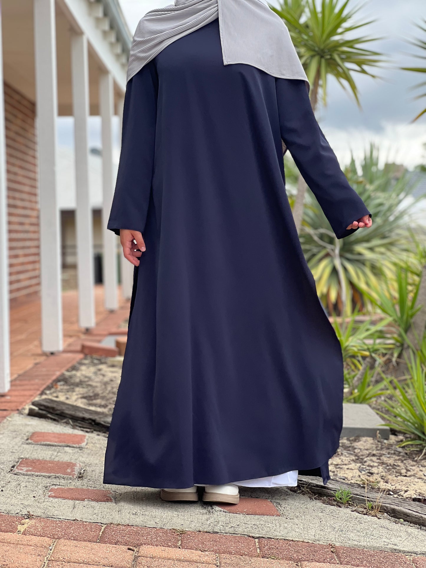 2 Piece Slit Abaya | Navy