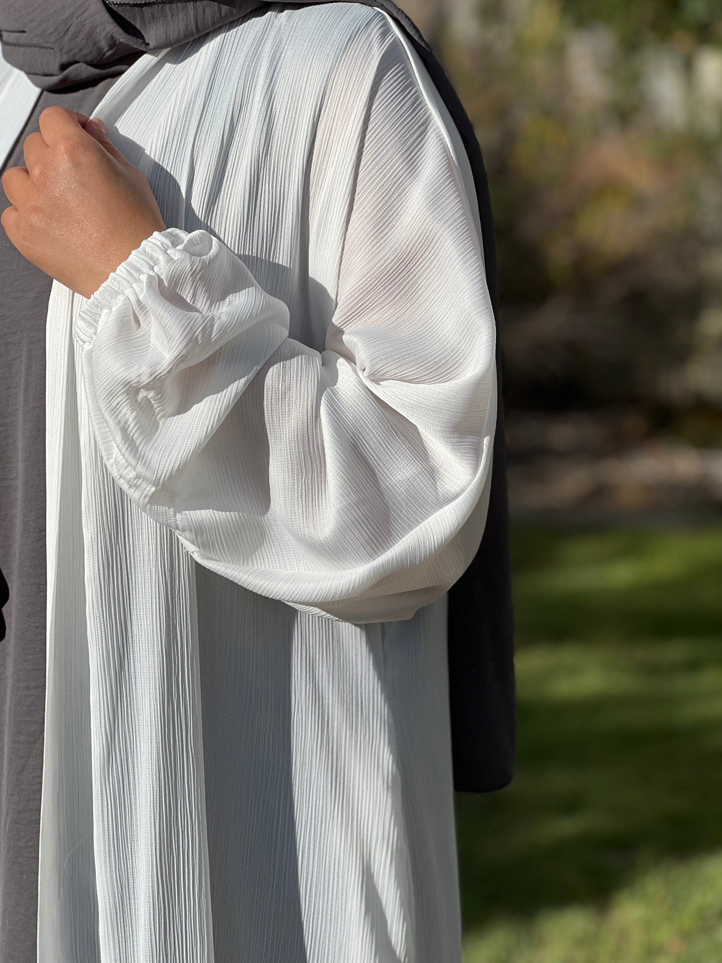 Silky Open Abaya | Ivory