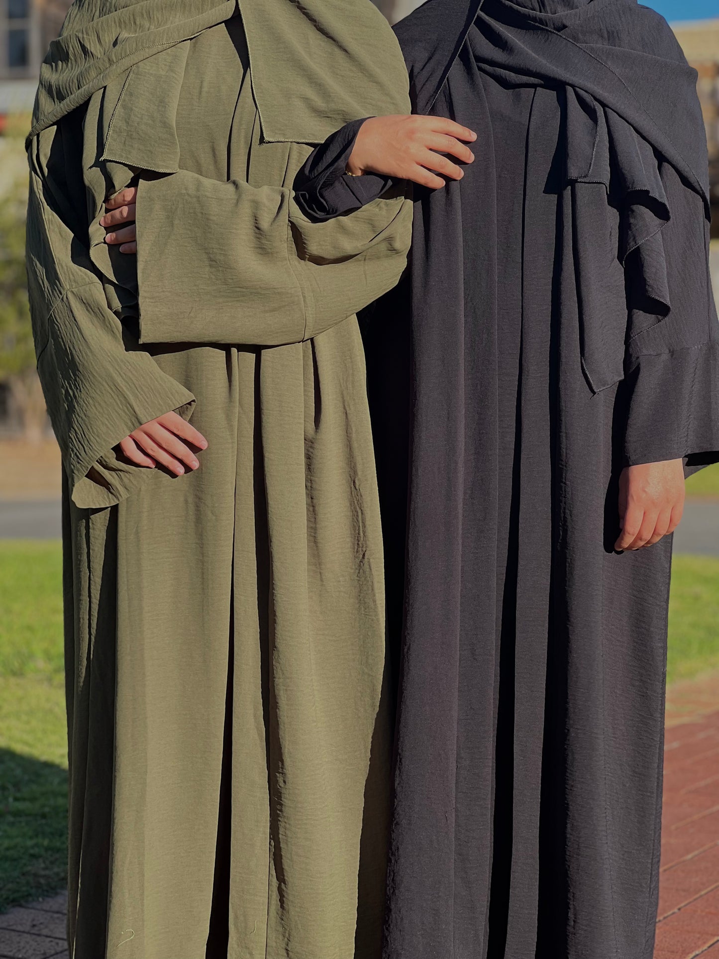 3 Piece Open Abaya | Khaki